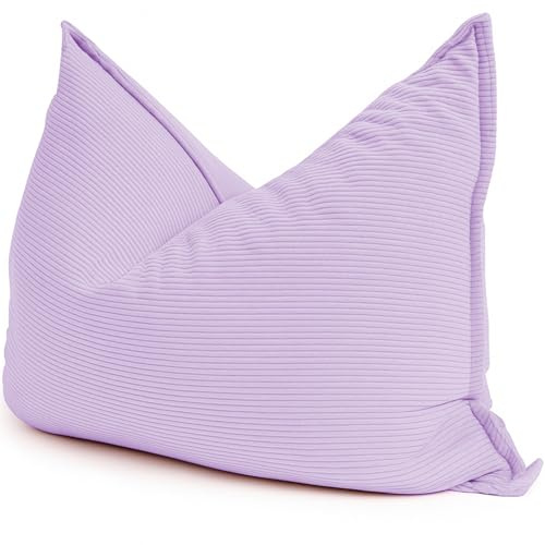bananair - Pouf Poltrona a Sacco - Imbottitura in Schiuma, Molto Confortevole - Tessuto Morbido, Velluto a Coste - Fodera Lavabile - Pouf Divano Gigante (180 x 140 cm, Viola di Parma)