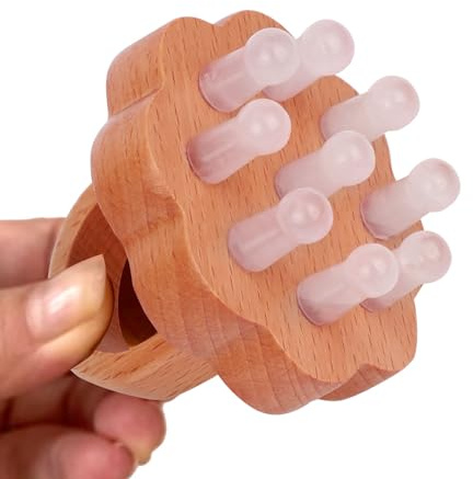 ideayard Scalp Massager,Head Scalp Comb,Jade-Wooden Comb for Head Stress Relax Massage Tool for Hair Growth Relieve Headaches
