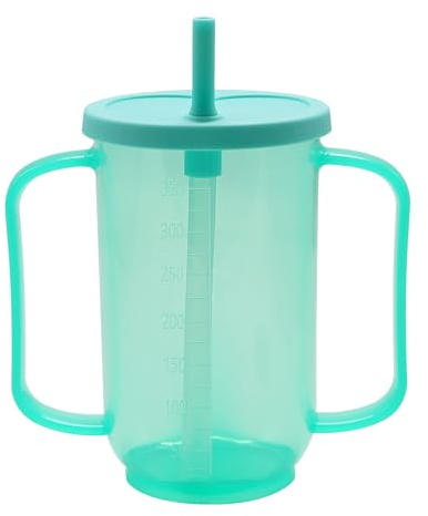 Viceda Adult Sippy Cup, Non Spill Cups with Straw and Lid, Feeder Cup for Bedridden Patients, Feeding Cup for The Elderly, Disabled, Hospital and Convalescent Care