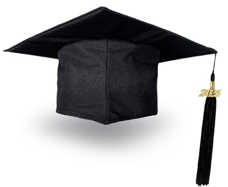 AYNKH Graduation Capwith 2025 Gold Pendant,Graduation Hat, University Degree with Tassel Academic High School Bachelor Cardboard Graduate Cap Adjustable