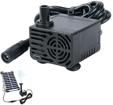 Bombas solares de estanque, bombas de agua solar, bombas de fuentes solares de 12V de 12V, bombas de características de agua impermeables de 300 l/h, distancia de pulverización de 3.9 pies para el ac