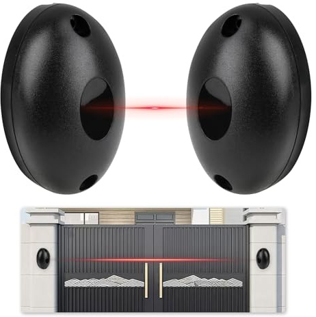 Paar IR Lichtschranke Sender Empfänger, Infrarot Sensor Photocellensensor für Automatische Tore, Universal 12/24V AC/DC mit 25m Reichweite, Sicherheits Lichtschranke für Garagentore und Einfahrten