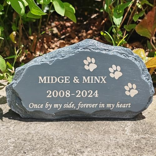 Generisch Gravierte Haustier Denkmal Garten Stein Hund Graver Marker Personalisierte Katze Mmeorial Grabstein Haustier Sympathie Geschenk für Verlust Hund Rockery Harz Dekor Outdoor
