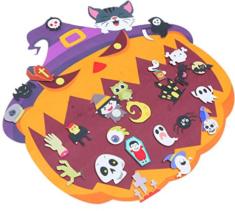 Amosfun Elegantes Halloween- Zum Aufhängen Aus Filz in Handarbeit Gefertigt Kürbis-Katzen- Wiederverwendbares Ornament Für Party- Und Heimdekorationen