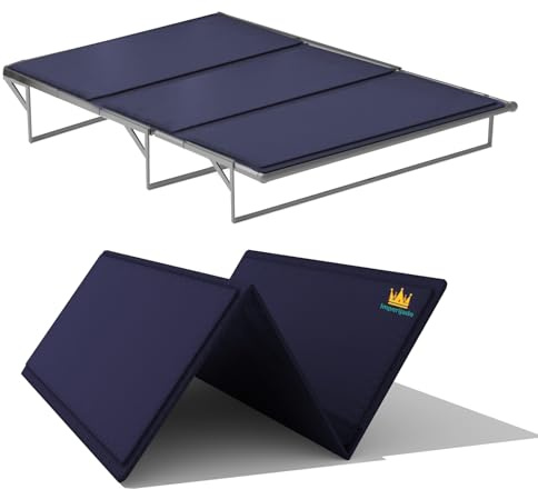 Thin Bunkie Board Full (46x 76'') & Low Profile Bed Support Board | Breathable, Noise Minimizing, Moisture Resistant, Easy Setup | Folding Spring Box, Bed Board for Under Mattress, Support Flat Noodle