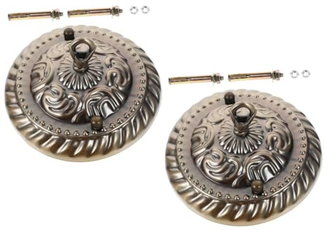 Housoutil Vintage Dekorativ Pendelleuchten mit Haken, Baldachin, 2 Stück | Eisen und Zinklegierung, Ersatzteil für Deckenleuchten, bis 15kg Belastung, für Wohnraumdekoration