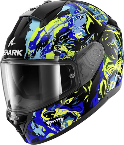 SHARK, Integraler Motorradhelm RIDILL 2 RAGING BEAST Black Blue Green KBG, M