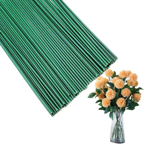150 Pcs 2mm Florist Wire Stems, 30 cm Flexible Craft Flower Wires Stems | 2mm Green Floristry Flower Wires Stems for Handmade DIY Floral Arrangements and Flower Making Crafting Wrapping