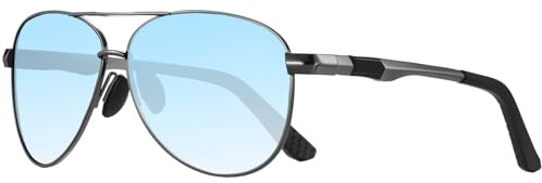 LEDING&BEST Polarizadas Gafas de Sol para Hombre y Mujer Aviador Montura metálica ultraligera e irrompible Protección UV400 Conducir Piloto
