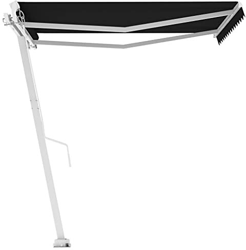 Standmarkise Manuell Einziehbar 350x250 cm Anthrazit - Pulverbeschichtetes Aluminium & 100% Polyestergewebe mit PU-Beschichtung - Perfekt für Terrasse & Garten - Langlebig & Witterungsbeständig