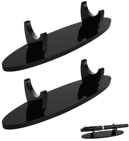CUEMOON 2 Stück Acryl Stifthalter Display Ständer, Pen Display Holder Stand, für Kugelschreiber und Schreibgeräte, Schwarz