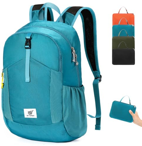 SKYSPER 20L vandringsryggsäck lätt vikbar dagväska, Cyan