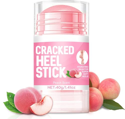 Foot Cream for Cracked Heels & Dry Skin - Peach Foot Cream for Cracked Heels and Dry Skin - Foot Moisturiser Cream for Dry Cracked Feet Knees Hands Elbows Foot Care for Men and Women