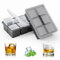 Ankway Lot de 2 grands bacs à glaçons en silicone avec couvercle pour 12 glaçons de 5 cm, sans BPA, empilables pour whisky, cocktail, Noir
