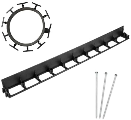 bepco Rasenkante - Pflasterkante 10er Set (LxH: 100 x 7,9 cm) - Flexible & Robustes Gartenabgrenzung für Rasen, Beet und Pflaster aus recyceltem Kunststoff, mit 30x Stahl-Erdanker (verzinkt)
