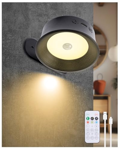 Klarlight Lumière de Nuit avec Détecteur de Mouvement USB-C Rechargeable LED Lumière de Nuit Dimmable Réglable AUTO/OUT/EIN, Lampe de LED Blanche Chaude pour Chambre D'enfants, Couloir