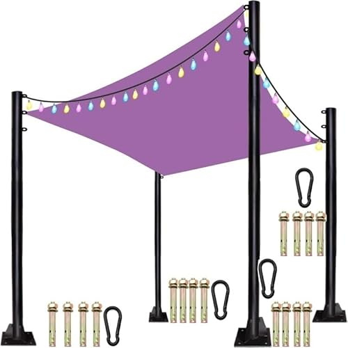 Sonnensegel-Stangen-Set – robuste Stahl-Stützstangen für Vordach, Markise, Außenmarkise und Garten-Lichtmast für Hinterhöfe und Terrassen