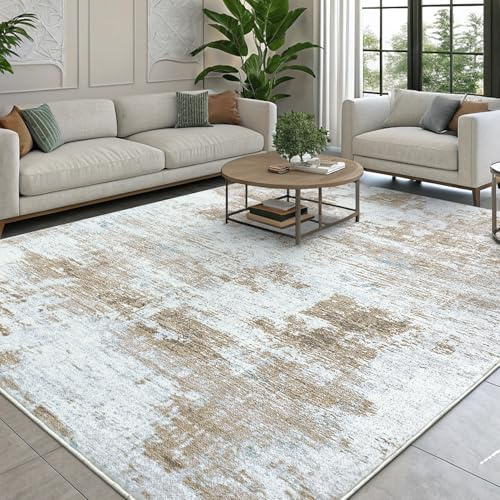 smiry Alfombra abstracta moderna para sala de estar, 80 x 150 cm, lavable a máquina, antideslizante, pelo corto, alfombra de lana sintética duradera para dormitorio, comedor, oficina en casa, color