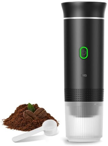 Fangxuee Macchina Caffettiera Portatile Elettrica Elettrica Elettrica Wireless Caffettiera Portatile da caffè da Caffettiera da Viaggio in Polvere Nera
