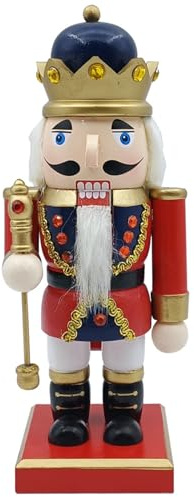 1 cascanueces de madera de 23 cm, decoración de regalo de nueces, rey soldado, marionetas, decoración de muñecos de Navidad