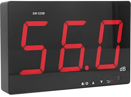 CFTGIW Fonometro Schermo LCD da 9,6 Pollici Risposta Rapida 30?130 DB Lettore di Decibel di Rumore per Montaggio a Parete per Aule Home Street e da a (livello di Riferimento e Parametri Sonori La