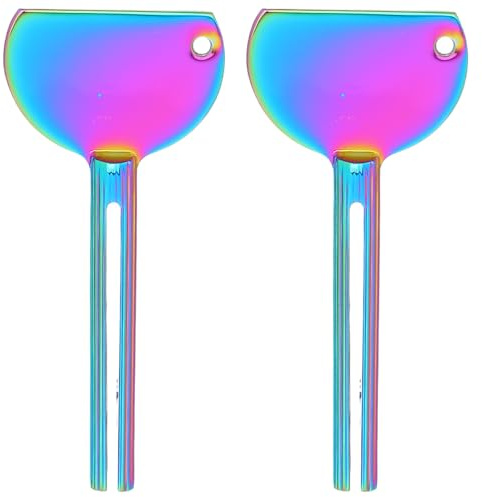 ROMISBABA 2 Pièces Lot de 2 Presse-tubes de Dentifrice Manuel en Alliage de Zinc Électroplaqué Coloré, Outil Portable pour Tubes de Cosmétiques et Dentifrice, Accessoire Salle de Bain