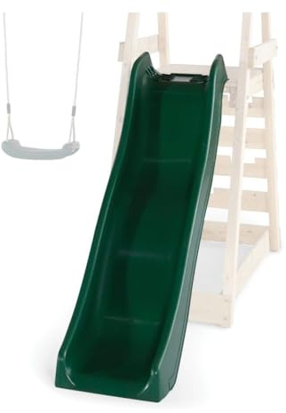 Plum Play 6ft Childrens Heavy Duty Outdoor Garden Slide Attachment for Climbing Frame Playcentre Tree House 1.8m Length - For Platforms Decks 3ft or 0.9m (Dark Green)