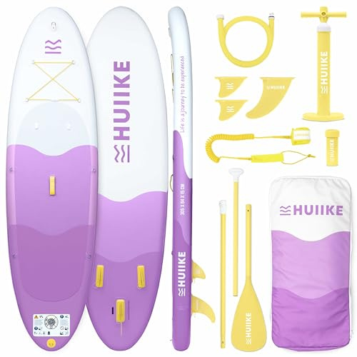 HUIIKE Stand Up Paddle Board för Vuxna med Tillbehör - Paddel, Fenor, Pump. Uppblåsbar Sup-bräda Utmärkt Stabilitet och Hållbarhet. 305 x 84 x 15 cm, Maximal Belastning 130 kg