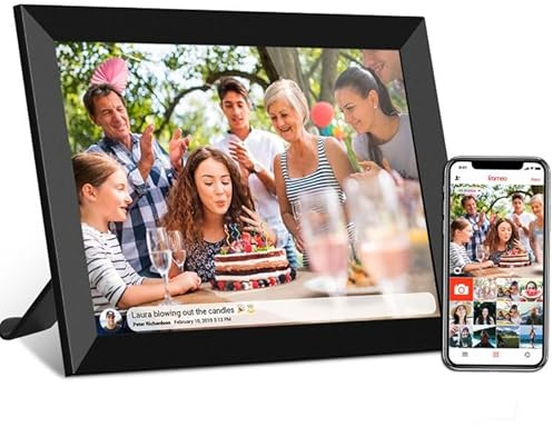 Phantom Digital Photo Frame WiFi - 10.1 Inch Touchscreen Digital Picture Frame - Auto Rotation, Smart Photo Frame WiFi - Share Photos & Videos Instantly - 1280x800 IPS Display, Black