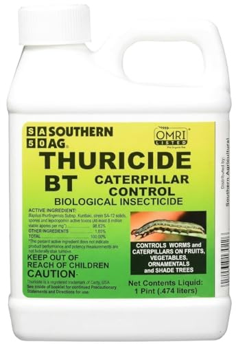 Southern Ag Thuricide BT Caterpillar Control, 16oz - Pint – Organic Bacillus Thuringiensis Spray for Worms, Caterpillars & Garden Pest Control – Safe for Vegetables, Fruits & Ornamentals