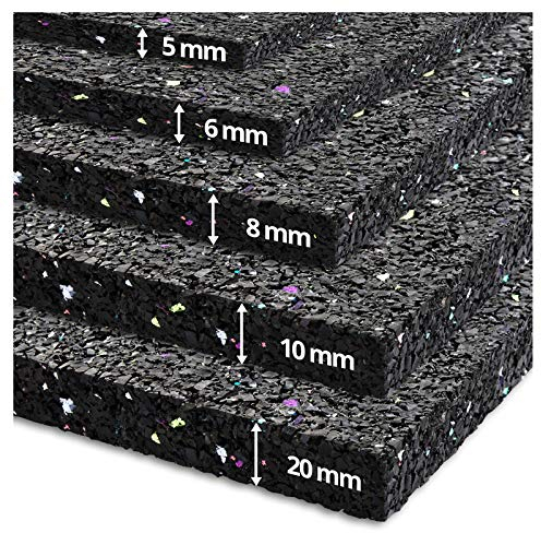 etm | Dalle anti-vibrations recyclée, Fabriqué en Allemagne – Découpable | Machine à Laver - Tapis Antibruit | Insonorisant, Isolant, En Caoutchouc Recyclé | Épaisseur : 20 mm – 60x60