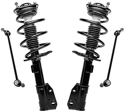 Detroit Axle - Front Struts Sway Bars for Chevrolet Traverse GMC Acadia Buick Enclave Complete 2 Front Struts w/Coil Spring 2 Sway Bar Links Replacement Suspension
