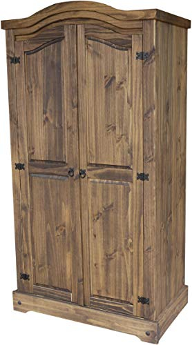 Kleiderschrank 2-türig Eiche antik Rio Classico Schlafzimmer Holz Pinie Massivholz Echtholz Farbe wählbar Brasilmöbel