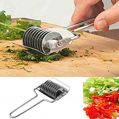Stainless Steel Noodle Rolling Cutter Spice Chopper Onion Muitifunction Herb Mincer Pasta Wheel Cutter