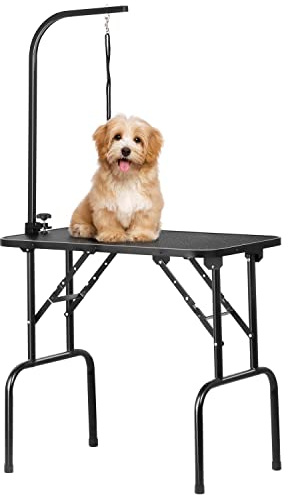 Yaheetech Mesa Peluquería para Perros Mesa Peluqueria Canina Mesa Plegable de Aseo para Canina Mascota Gatos/Altura Regulable
