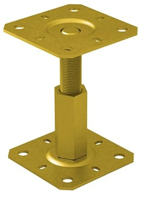 Pfostenträger höhenverstellbar 100 bis 150 mm- Pfostenträger aufschrauben - Stützenfuß - Pfostenanker - Aufschraubhülse - Anker - Gewindestange M20 - Ankerplatte 130/130x3 mm
