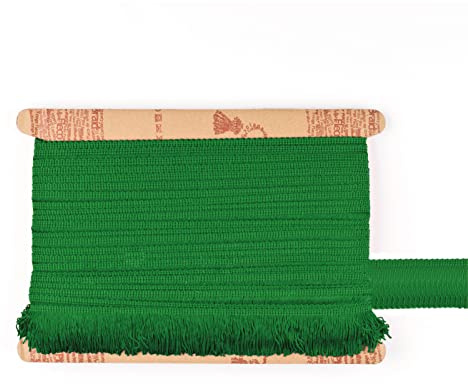 TEXTEX = Frangia Cuquillo per Cucire Flamenco e Sevillana. Composizione Rayon 100%. 5 cm di Lunghezza. Pezzi da 5 m - (Verde Muschio)