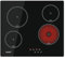 Cata Placa Vitrocerámica TN 604/C con 4 Zonas de Cocción High Light. Ancho de 59 cm. 9 Niveles de Potencia Regulables. Potencia Total 6kW. Color Negro