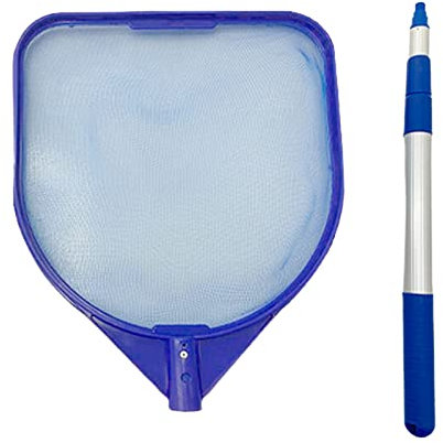 GIMOCOOL Épuisette de Piscine, Filet de Piscine, Épuisette pour Piscine avec Perche télescopique, Filet à Mailles Fines pour Nettoyer Les piscines, Baignoire, Spa, étang