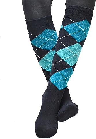 Rhinegold Chaussettes d'équitation rembourrées Cool & Dry Junior NVY/Turq