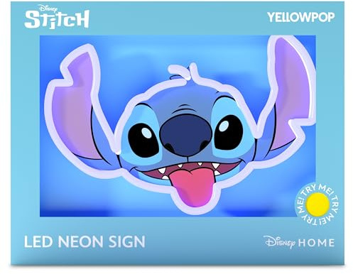 Yellowpop Neonschilder, Disney-Stich (Gesicht), Neonschilder für Wanddekoration, energieeffiziente LED-Neonlichter für alle Wände, einfach zu installierendes individuelles Neonschild und anpassbare