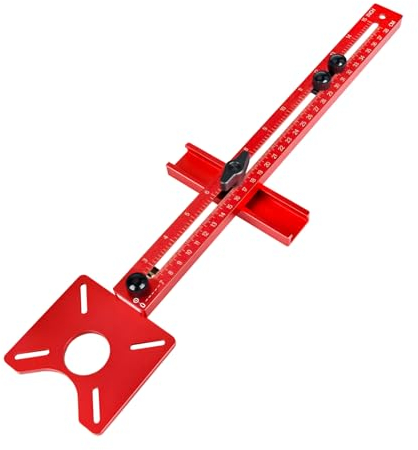 4 in 1 Router Milling Groove Bracket, Aluminium Alloy Router Table Insert Plate for Woodworking, Adjustable Cabinet Template Tool, Flip Board Trimming Machine (Metric & Imperial Scale)