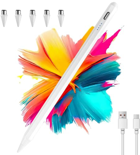 Lápiz Táctil Universal para Tablet Compatible con Xiaomi Samsung iPad iPhone Huawei Android Alta Precisión y Sensibilidad de Inclinación Tablet y Teléfonos Precisión con 5 Puntas 1.45mm Apagado Automá