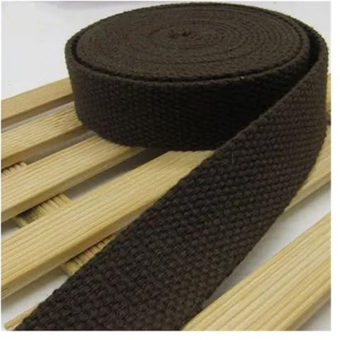 WEOKDFHA sadelgjord 38 mm 5 meter kanvas sadelgjord bältesväska bomull nylon gör-det-själv ryggsäck rem sömnad hundtillbehör (kaffe)