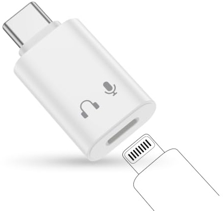 Lightning to USB C Adapter Audio for Headphones for iPhone 17/16/15 Pro Max | iPhone Headphone Adapter Support Charging/Microphones/Line Control, Compatible with i Pad, MacBook and more Type-C devices