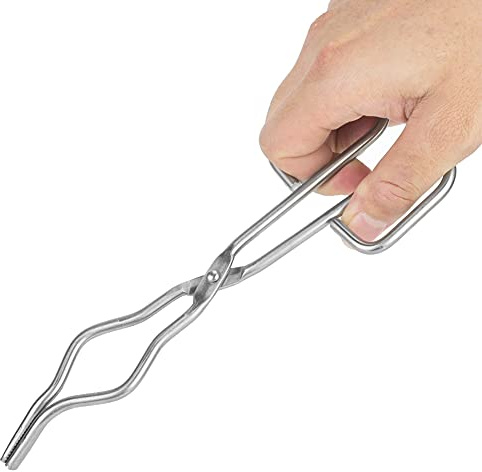 LUCKDANO Degeltång Pincett Rostfritt Stål Degeltångtång 250 Mm 9,84 Tum Professionell Gripbägarhållare för Laboratoriebruk (200 mm)