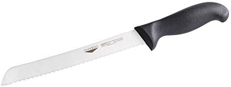 Paderno 18028-25 Coltello Pane, Manico Nero, Acciaio Ice Hardening, 25 cm