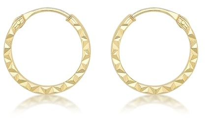 Carissima Gold Damen 9k (375) Gelbgold Diamantschliff Muster Endlos Creolen
