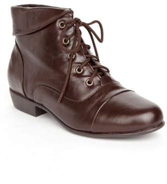 Comfortview Darcy Bootie Lace-Up Short Ankle Boot Women's Winter Shoes (Wide Widths Available) - 12 M, Brown (Wide Widths Available)