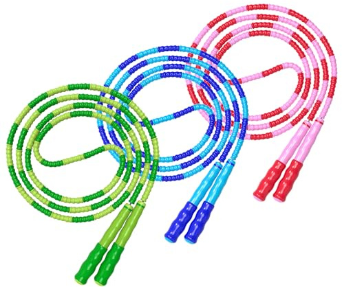 Leeboom Jump Rope, Adjustable Length Electronic cigarettes Tangle-Free Segmented Soft Beaded Skipping Rope, Fitness Jump Rope for Kids, Man, and Women Weight Loss 9.2 Feet